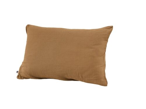 TAIE D'OREILLER 50X70CM 100% GAZE DE COTON CAMEL