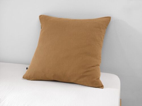 TAIE D'OREILLER 60X60CM 100% GAZE DE COTON CAMEL