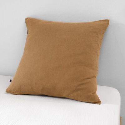 PILLOWCASE 60X60CM 100% COTTON GAUZE CAMEL