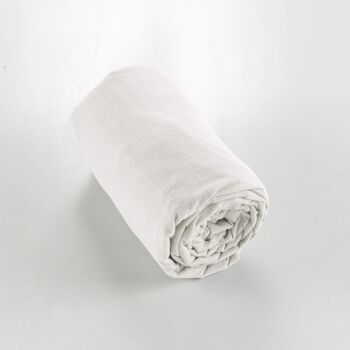 DRAP HOUSSE 90X190CM 100% FLANELLE NEIGE