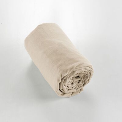 DRAP HOUSSE 90X190CM 100% FLANELLE SABLE