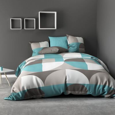 2PCS DUVET SET 140X200CM 100% POLYESTER KNAVY