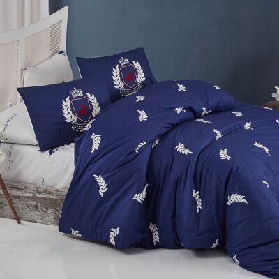 PARURE DE COUETTE 3PCS 240X220CM 100% COTON 57 FILS/CM2-BHPC 040 DARK BLUE