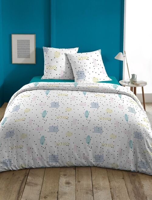 PARURE DE COUETTE 3 PCS 240X220CM 100% COTON 51 FILS/CM2 -SIGNE EMERAUDE