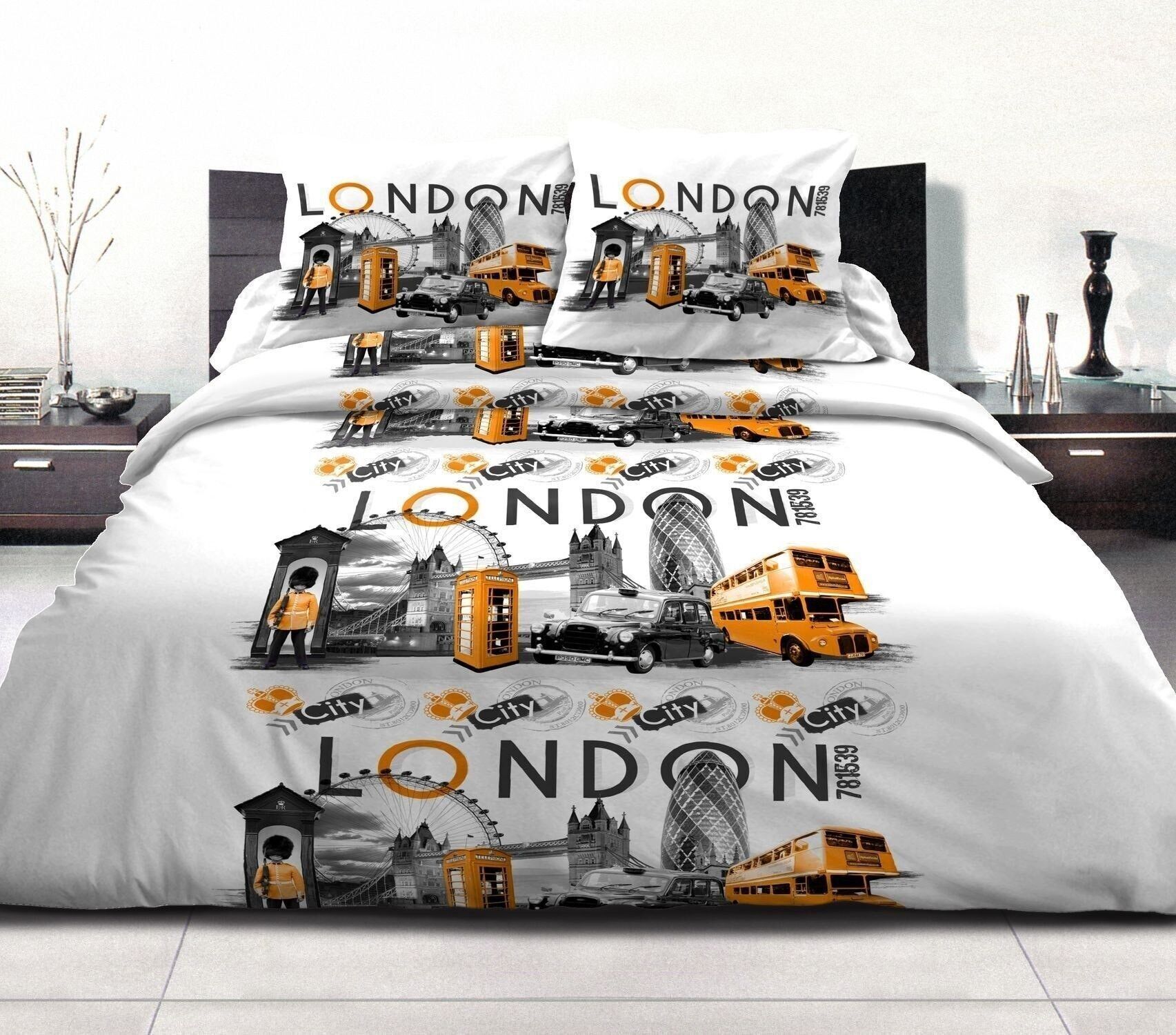 SET 4 PZ FOGLI P/C 240X300 LONDON CITY ARANCIONE