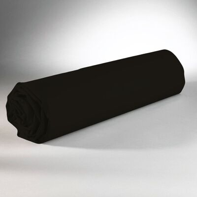 FITTED SHEET 100% COTTON 90X190+25 BLACK