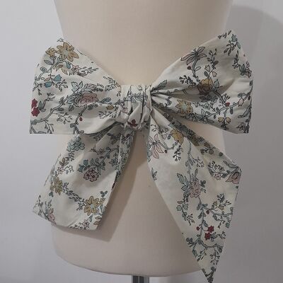 Ceinture robe Liberty bleu fleuri