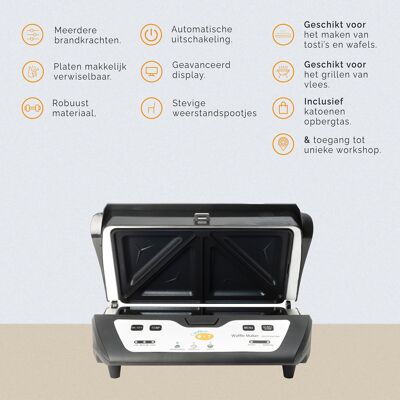 CuisiNoon Premium Multifunctionele Contactgril