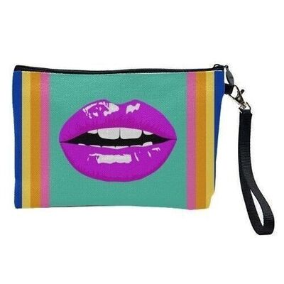 COSMETIC BAG, POP ART LIPS | GREEN BY HOUSE OF NIDA