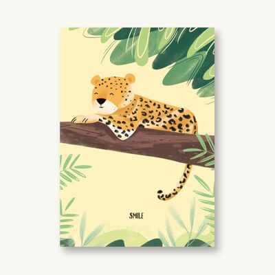 Postkarte Smile - Leopard