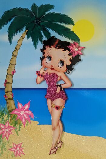 Betty Boop Paradise Decoupage Carte de voeux vierge (3D) 6