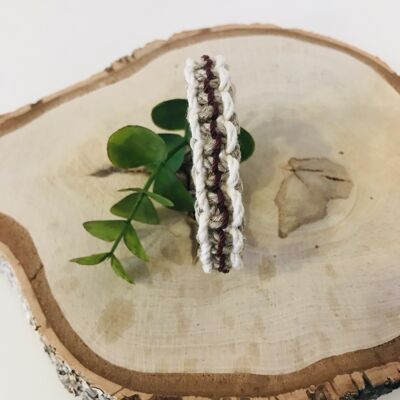Armband aus Naturhanf mit braunem Rand, Baumwolle & Manila