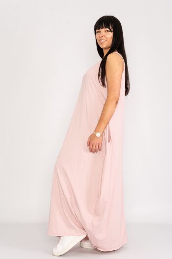 Robe maxi confortable rose 2