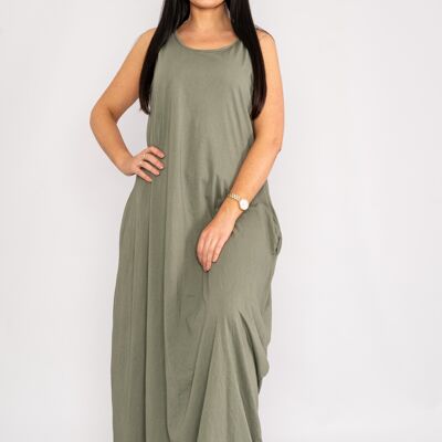 Khaki comfortable maxi dress