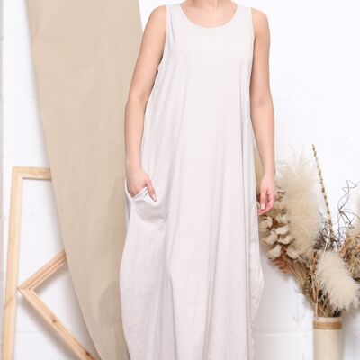 Robe longue confortable beige