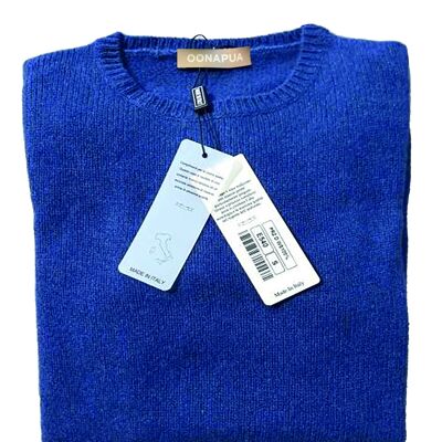 Round neck sweater women, 100% cashmere - marine