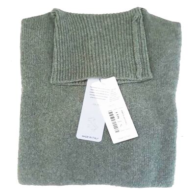 Turtleneck sweater women, 100% cashmere - moss green
