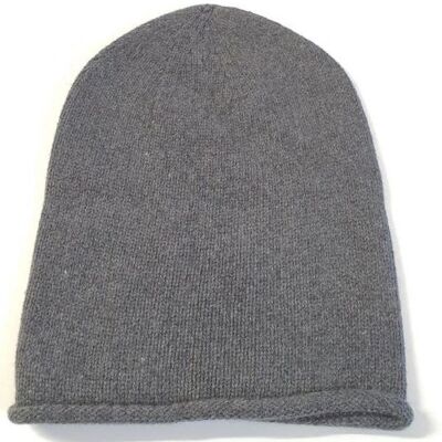 unisex classic knit hat, 100% cashmere - grey