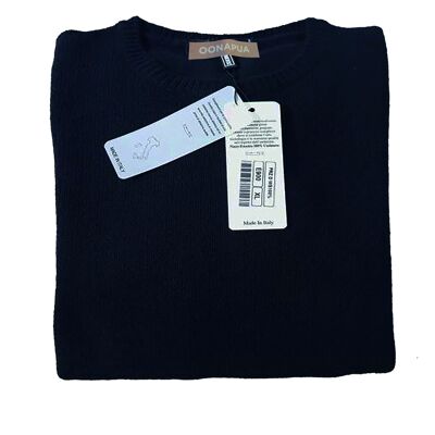 unisex classic knit hat, 100% cashmere - black