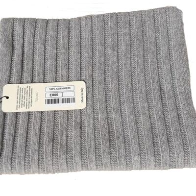 unisex cable knit scarf, 100% cashmere - light grey