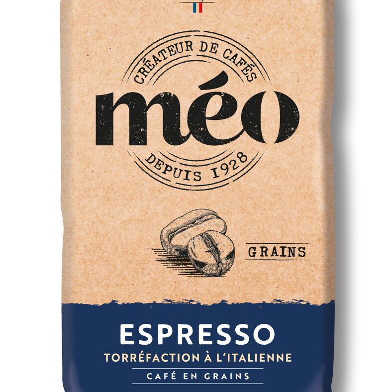 Café Méo en grains Bio équilibré intensité 3/5 100% Arabica 500gr