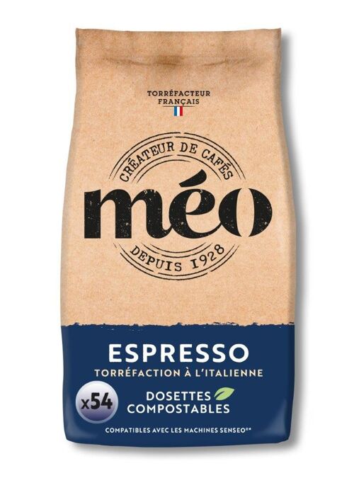 Dosette Méo Espresso - Torréfaction à l'Italienne 7g x54