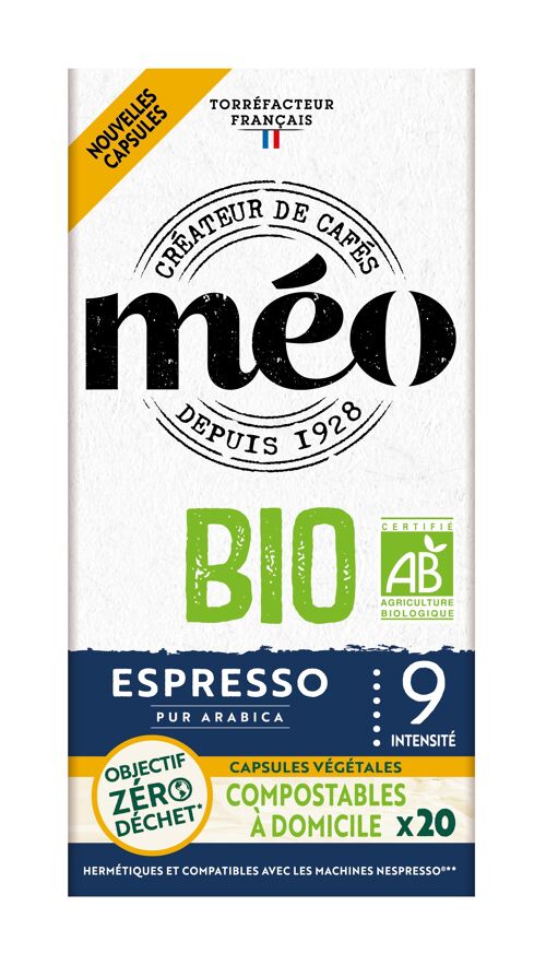 Capsule Home Compost Bio Méo Espresso (étui 20 capsules)