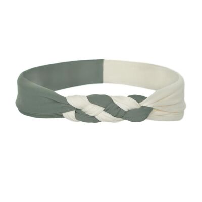 Chic Green/White fabric headband