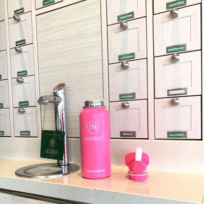 Exklusive JuNiki´s® Trinkflasche aus Edelstahl Vakuum-isoliert 1L Sonderedition Pink Panther