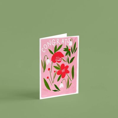 Floral Congratulations Greetings Card