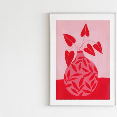 Pink And Red Vase