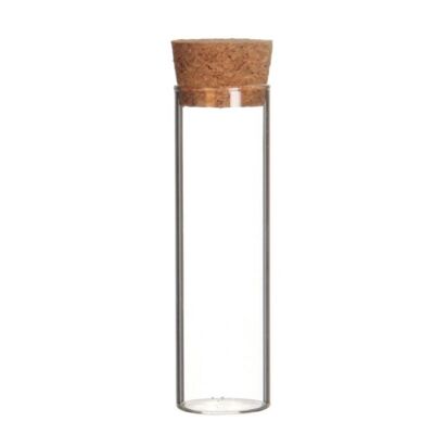 Glass tube with cork stopper H6cm set of 12 pieces