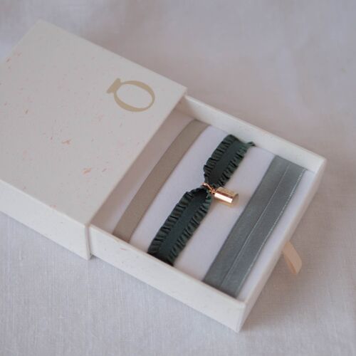 Coffret bracelets vert Mon Petit Poids Plaqué or jaune - "Mum of" 2-2