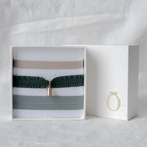 Coffret bracelets vert Mon Petit Poids Plaqué or rose - "Mum of" 2-2