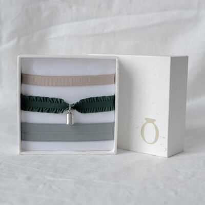 Coffret bracelets vert Mon Petit Poids Argent - "Mum of" 4-4