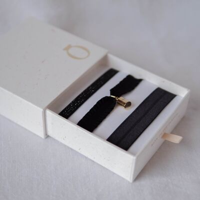 Coffret bracelets noir Mon Petit Poids Plaqué or jaune - "Mum of" 1-1