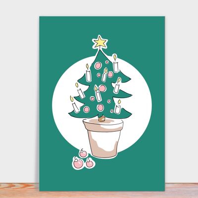 Christmas | postcard Christmas card fir tree | Christmas tree