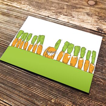Carte postale Pâques | Carte de Pâques avec lapin et carotte 2