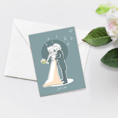 Hochzeitskarte Glückwunschkarte | Grußkarte Braut und Bräutigam zur Hochzeit