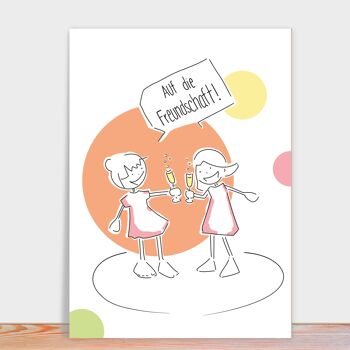 Amitié | carte postale carte meilleurs amis | Carte d'amitié "A l'amitié" 4