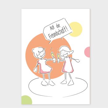 Amitié | carte postale carte meilleurs amis | Carte d'amitié "A l'amitié" 5