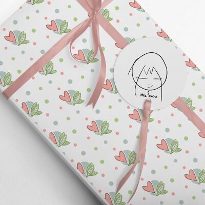 Corazones de papel de regalo | Papel de regalo para bodas y ocasiones felices