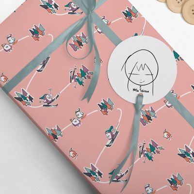 Christmas wrapping paper | Wrapping Paper Ski Birds