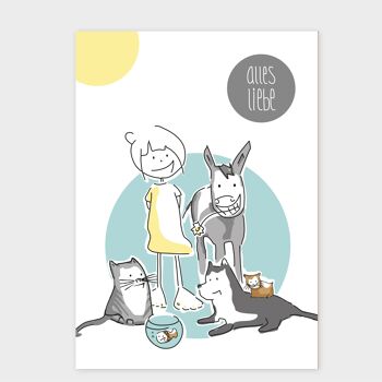 Toute la meilleure carte | Carte d'anniversaire avec des animaux | Joyeux anniversaire carte 6