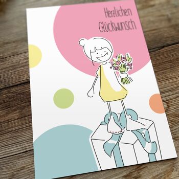 Carte de félicitations | carte d'anniversaire drôle pour les femmes | Carte postale d'anniversaire 2