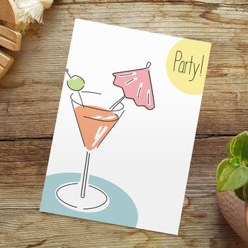 Carte Martini | Invitation de fête | Carte postale d'anniversaire et de fête 4