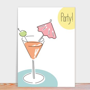 Carte Martini | Invitation de fête | Carte postale d'anniversaire et de fête 5
