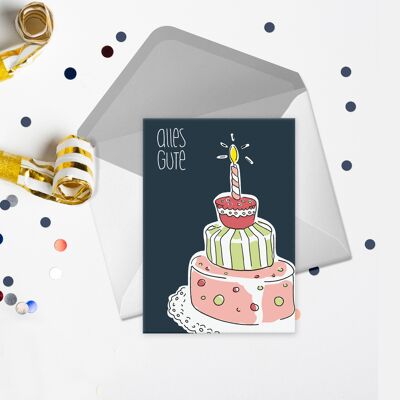 Tutta la migliore carta | torta di compleanno | Biglietto d'auguri