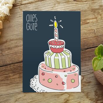 Toute la meilleure carte | gâteau de carte d'anniversaire | Carte postale d'anniversaire 3