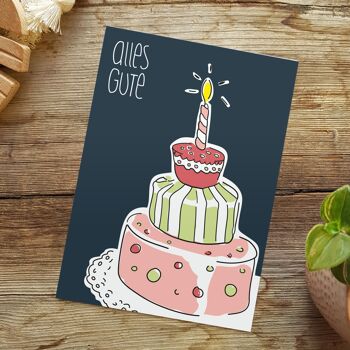 Toute la meilleure carte | gâteau de carte d'anniversaire | Carte postale d'anniversaire 4